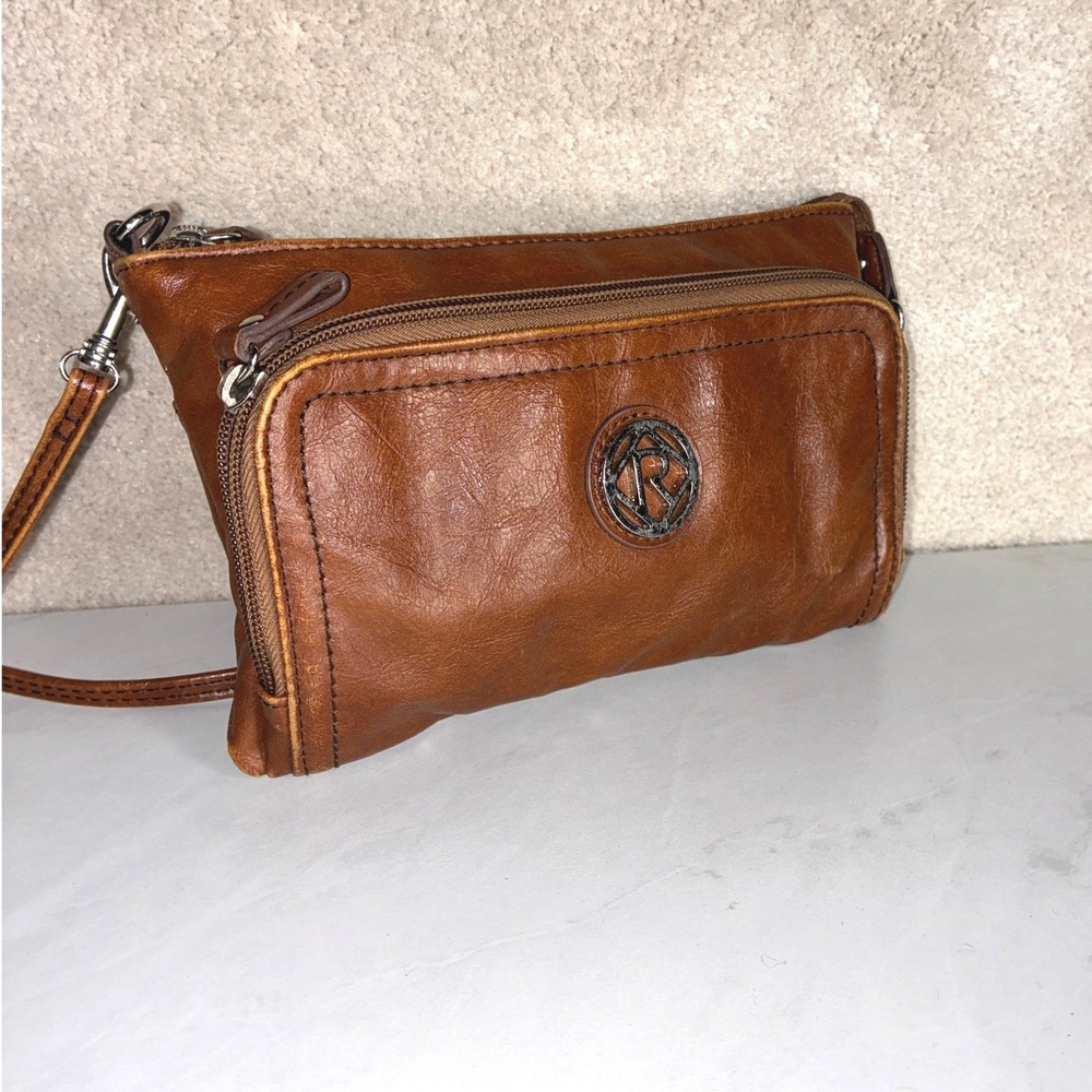 Relic Brown Crossbody Bag - Small - Faux Leather Built-in Wallet Y2K Boho Casual